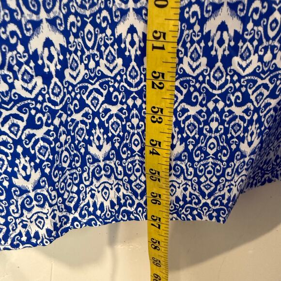 Coolibar UPF 50+ Womens Sardenga Maxi Dress White Blue Tie Waist Long Sleeve 3X - Picture 10 of 11